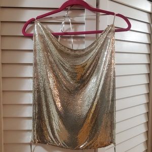 Whiting & Davis Silver Metal Mesh Top